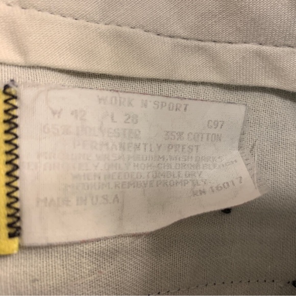 Vtg Work N'Sport Navy Pants 42X28 Polyester/Cotton Blend Workwear Made In USA - Picture 9 of 10